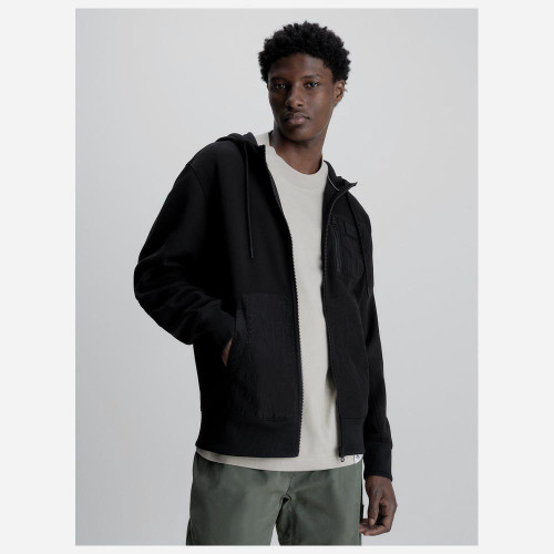 Calvin Klein Ανδρική ζακέτα Mix Media Zip Through Hoodie